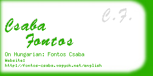 csaba fontos business card